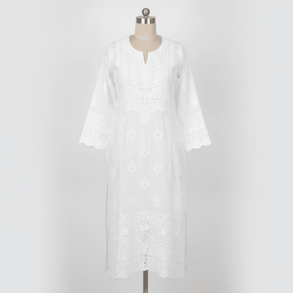 Chikankari Kurti — White